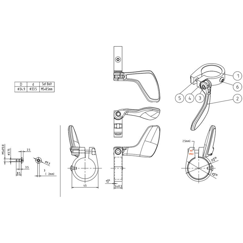 Clemă tijă de șa FOLD ergonomic 35MM Negru