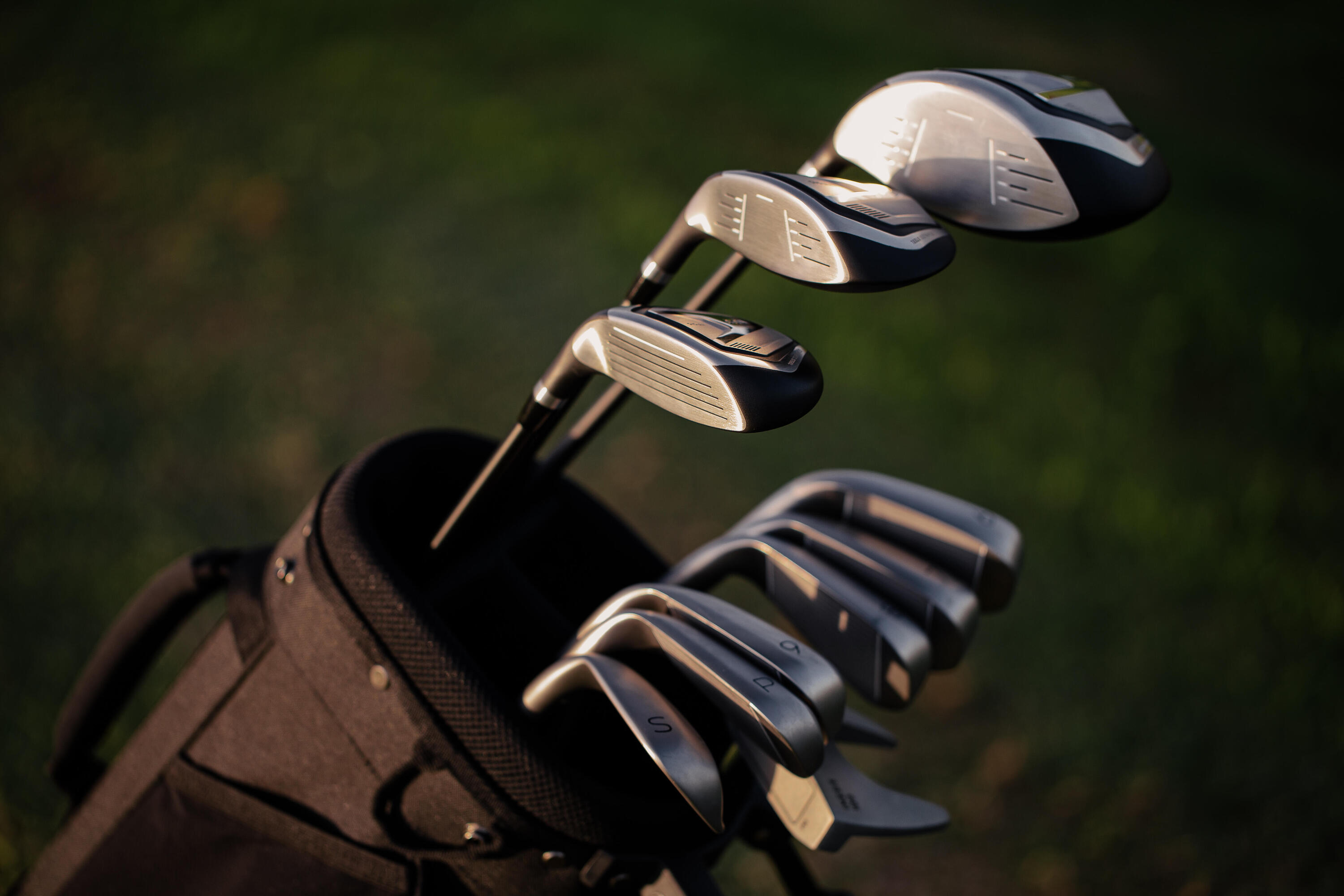 Set 10 golf clubs left handed steel- INESIS 100 7/10