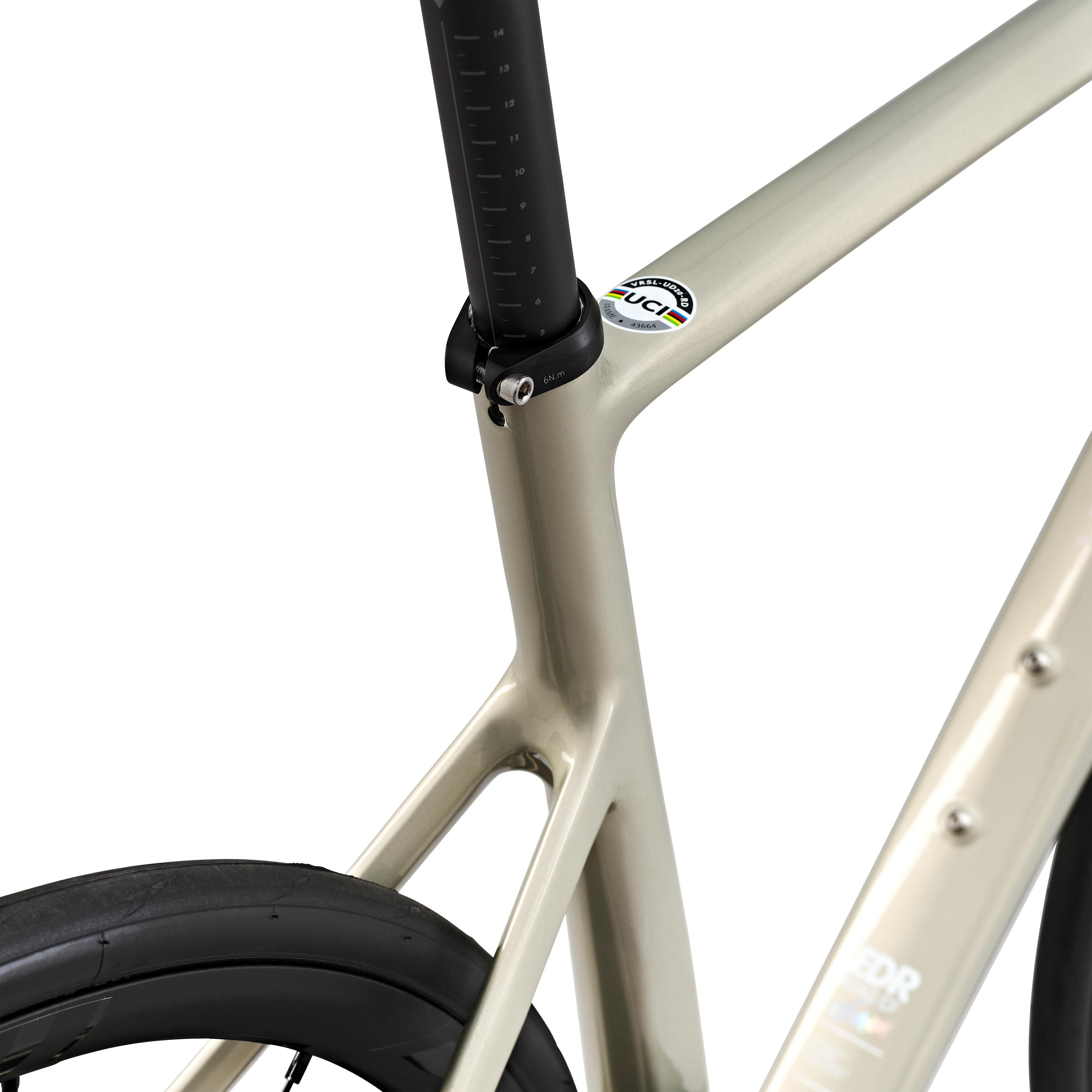 Bici da strada donna EDR CF SRAM RIVAL AXS bianca 8/10
