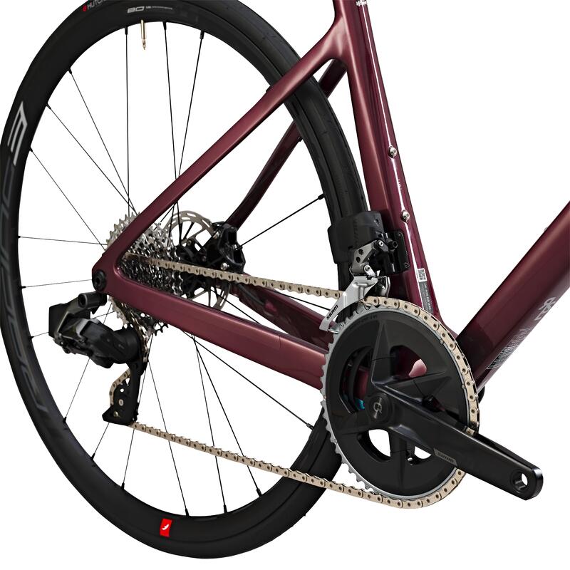 RACEFIETS VOOR DAMES EDR CF SRAM RIVAL AXS VERMOGENSMETER BORDEAUX