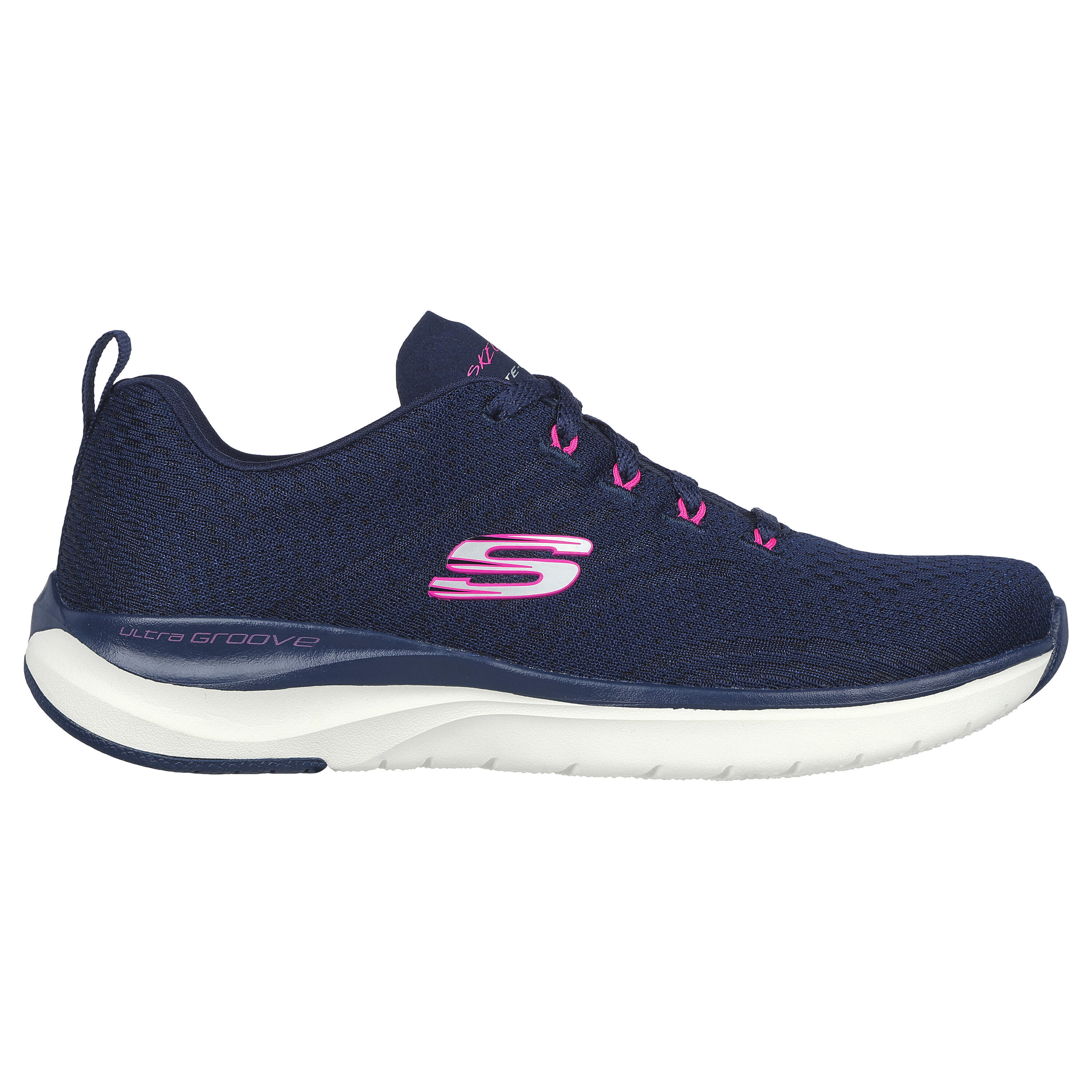 chaussures marche sportive femme skechers ultra groove bleu - skechers