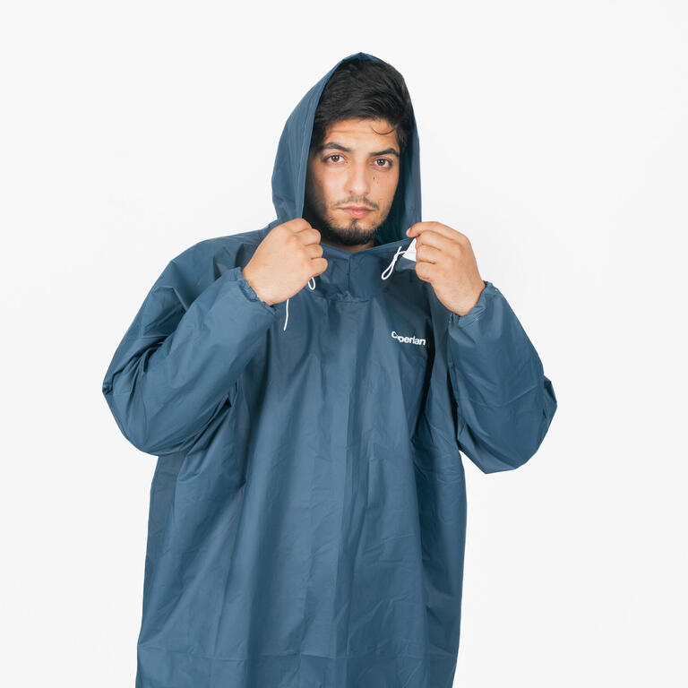 Adult Rain Pocket Poncho Dark Blue