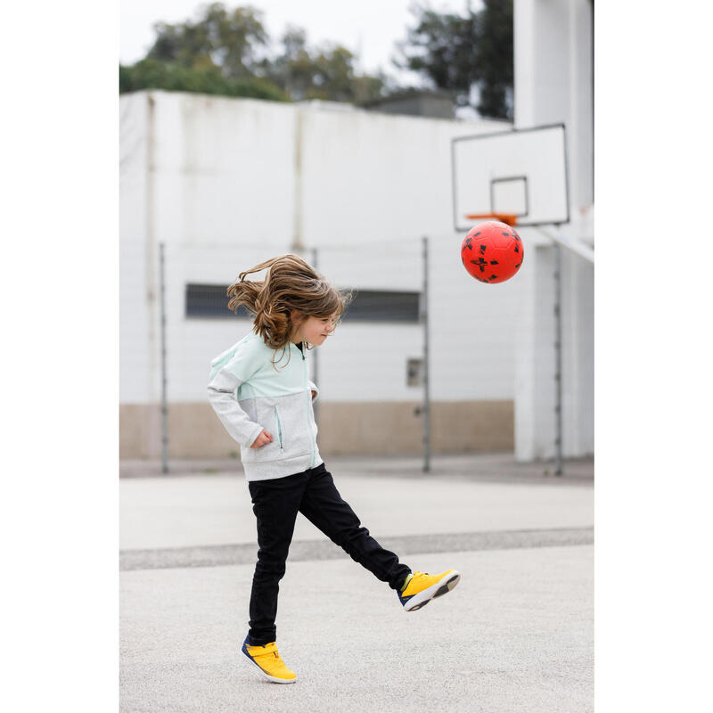 Kinder Fußball Hallenschuhe mit Klettverschluss - Eskudo 500 Futsal gelb/blau