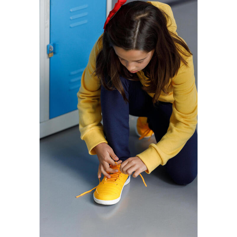 Kinder Fussball Hallenschuhe mit Klettverschluss - Eskudo 500 Futsal gelb/blau