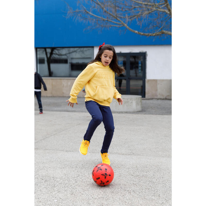 Kinder Fussball Hallenschuhe mit Klettverschluss - Eskudo 500 Futsal gelb/blau