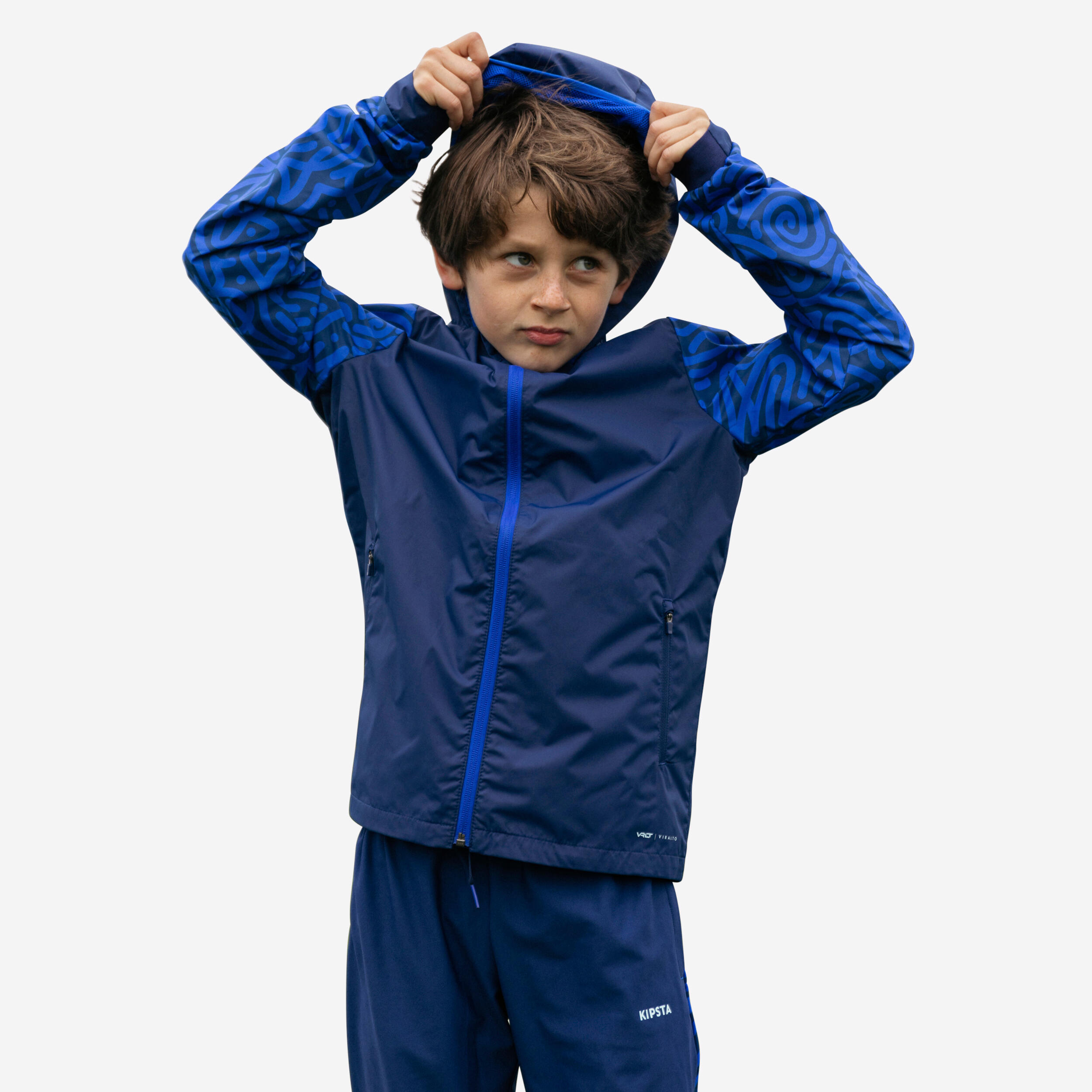 Kids' Rainproof Jacket Viralto Letters - Blue 4/9