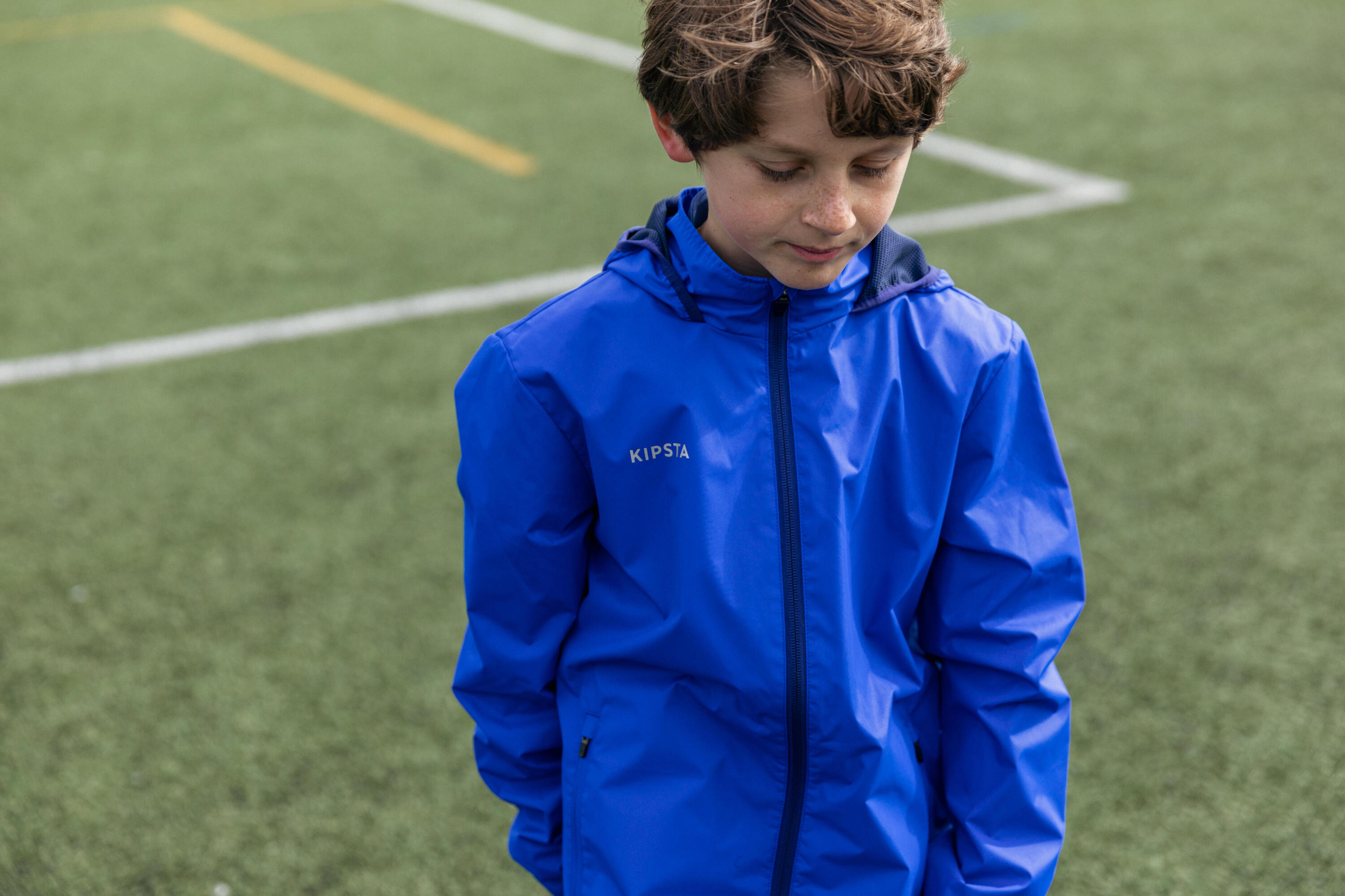 Giacca impermeabile calcio bambino VIRALTO CLUB blu 6/6