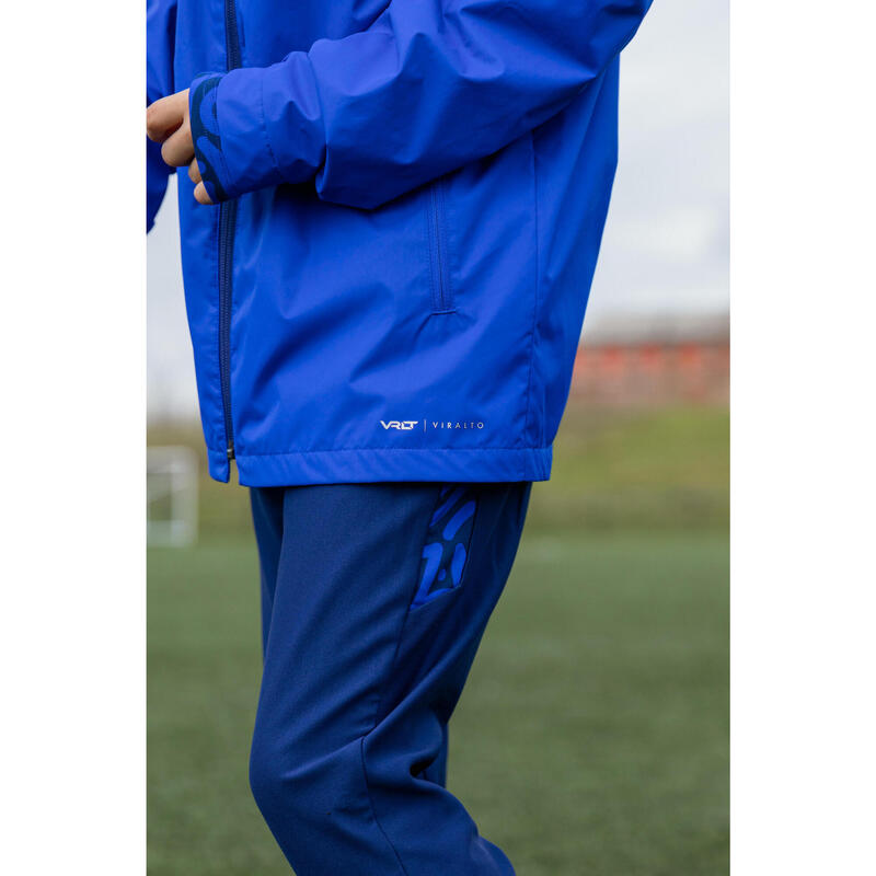 CHAQUETA IMPERMEABLE DE FÚTBOL VIRALTO CLUB JR AZUL