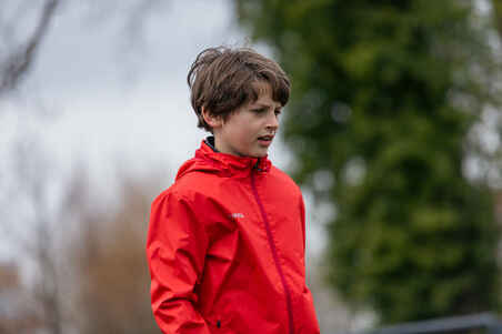 Kids' Football Rainproof Jacket Viralto Club - Red