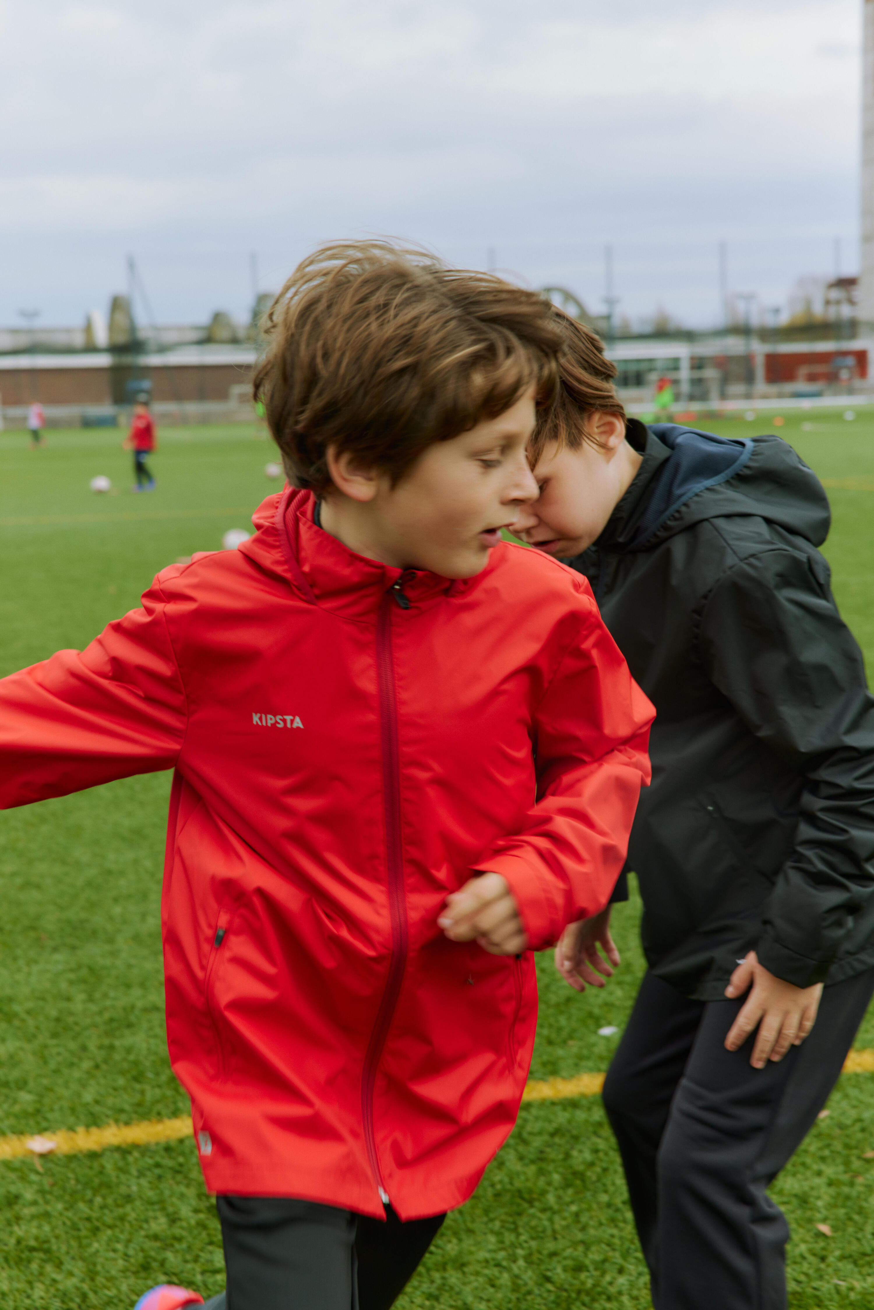 Kids' Football Rainproof Jacket Viralto Club - Red 6/7