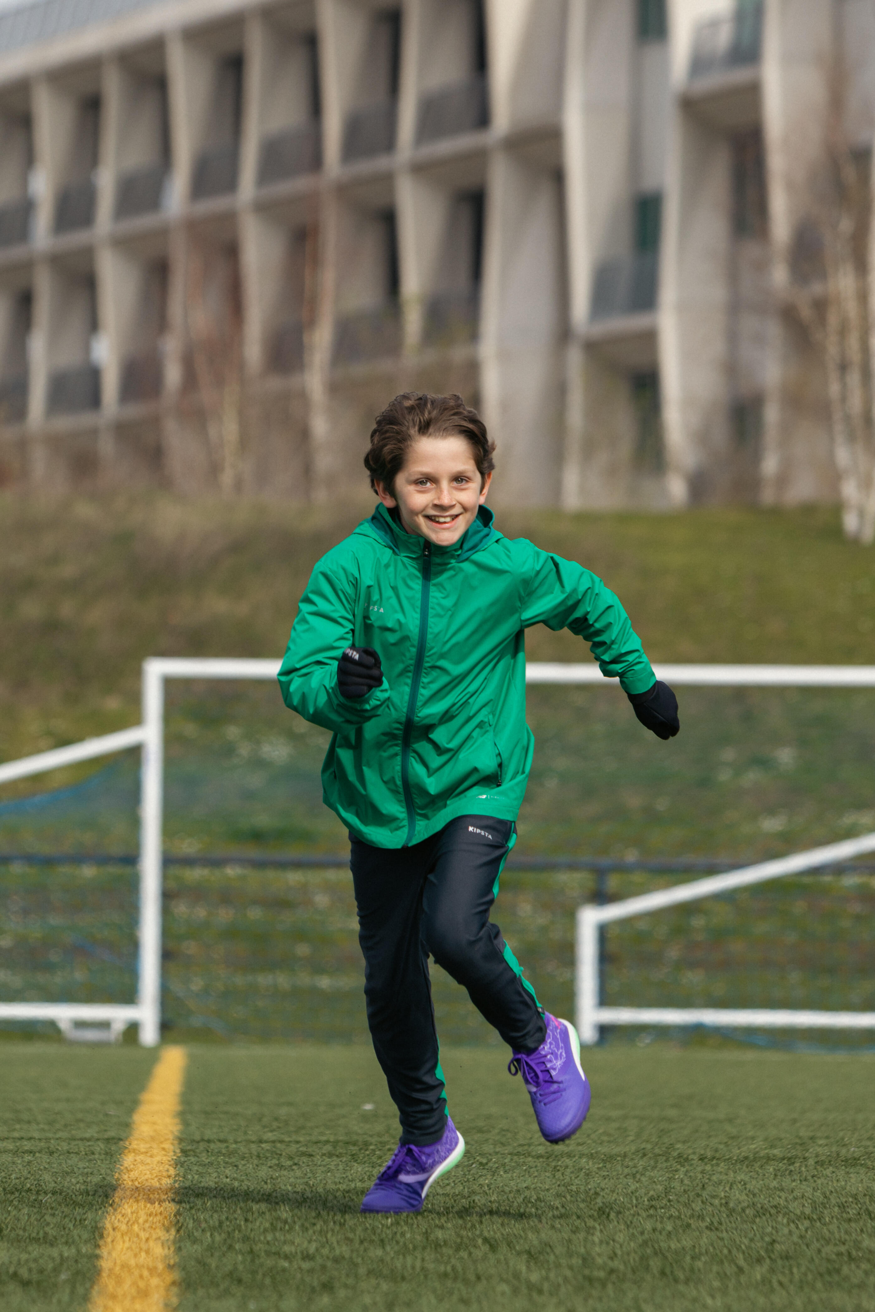 Giacca impermeabile calcio bambino VIRALTO CLUB verde 6/9