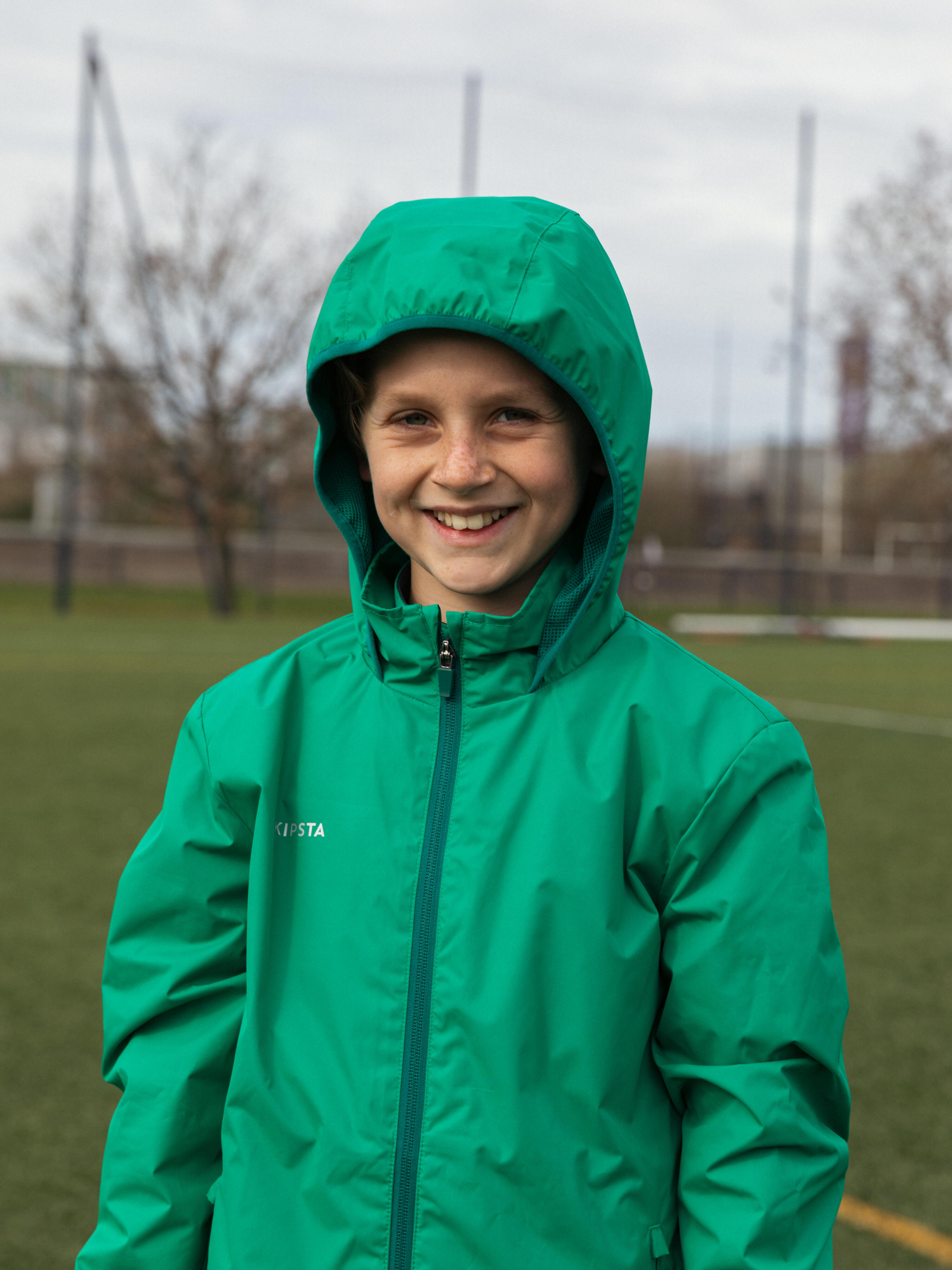 Giacca impermeabile calcio bambino VIRALTO CLUB verde 7/9
