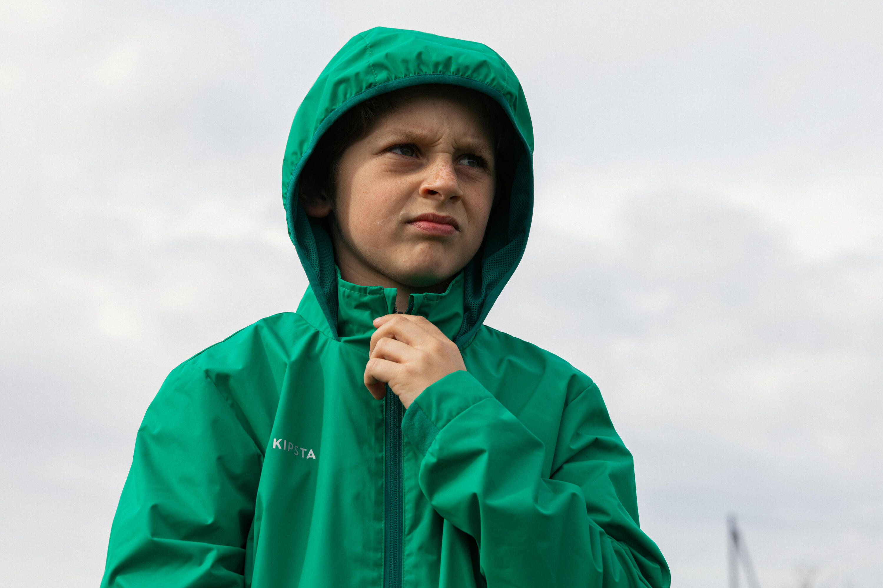 Giacca impermeabile calcio bambino VIRALTO CLUB verde 8/9