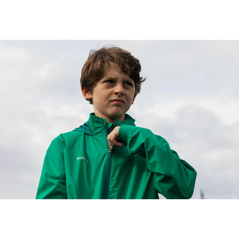 Jachetă protecție ploaie Fotbal VIRALTO CLUB Verde Copii 