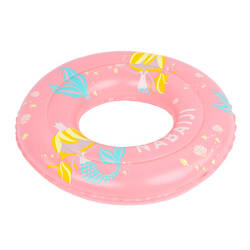 Kids’ Inflatable Pool Ring 51 cm - Pink with Blue MERMAID print Kids 3-6 years