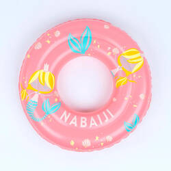 Kids’ Inflatable Pool Ring 51 cm - Pink with Blue MERMAID print Kids 3-6 years