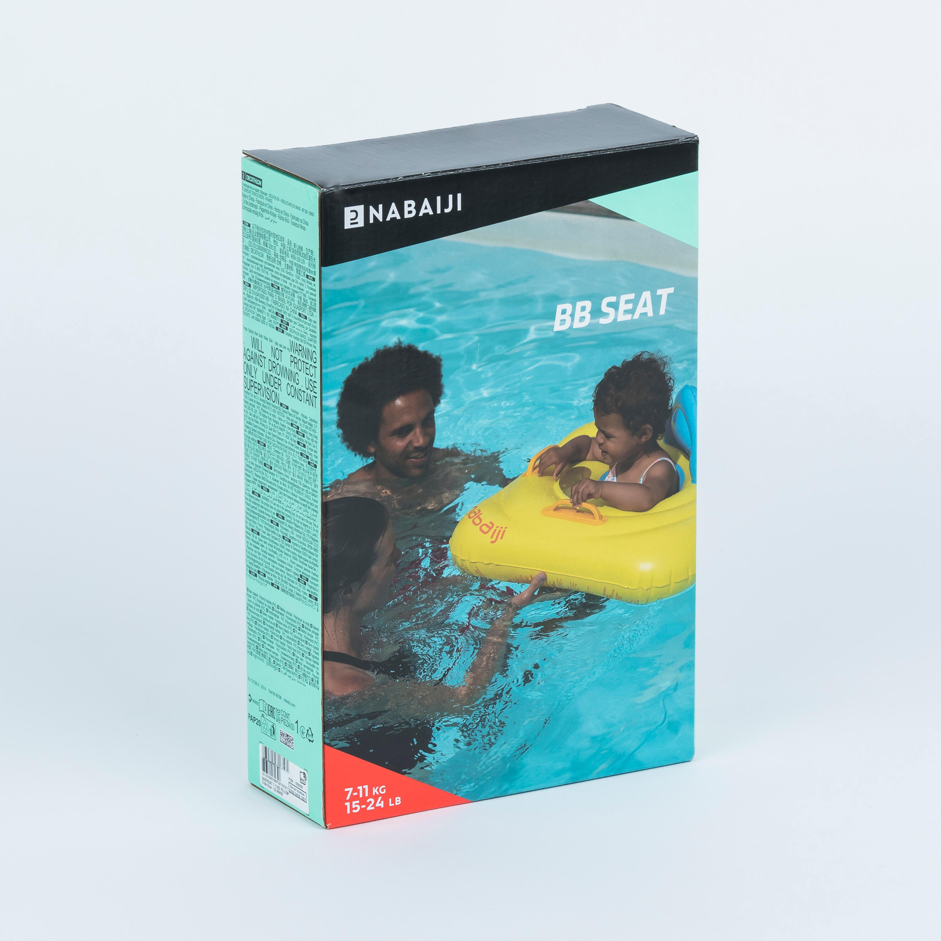 Zwemband met zitje en handvat voor peuters van 7 tot 11 kg geel 7/19