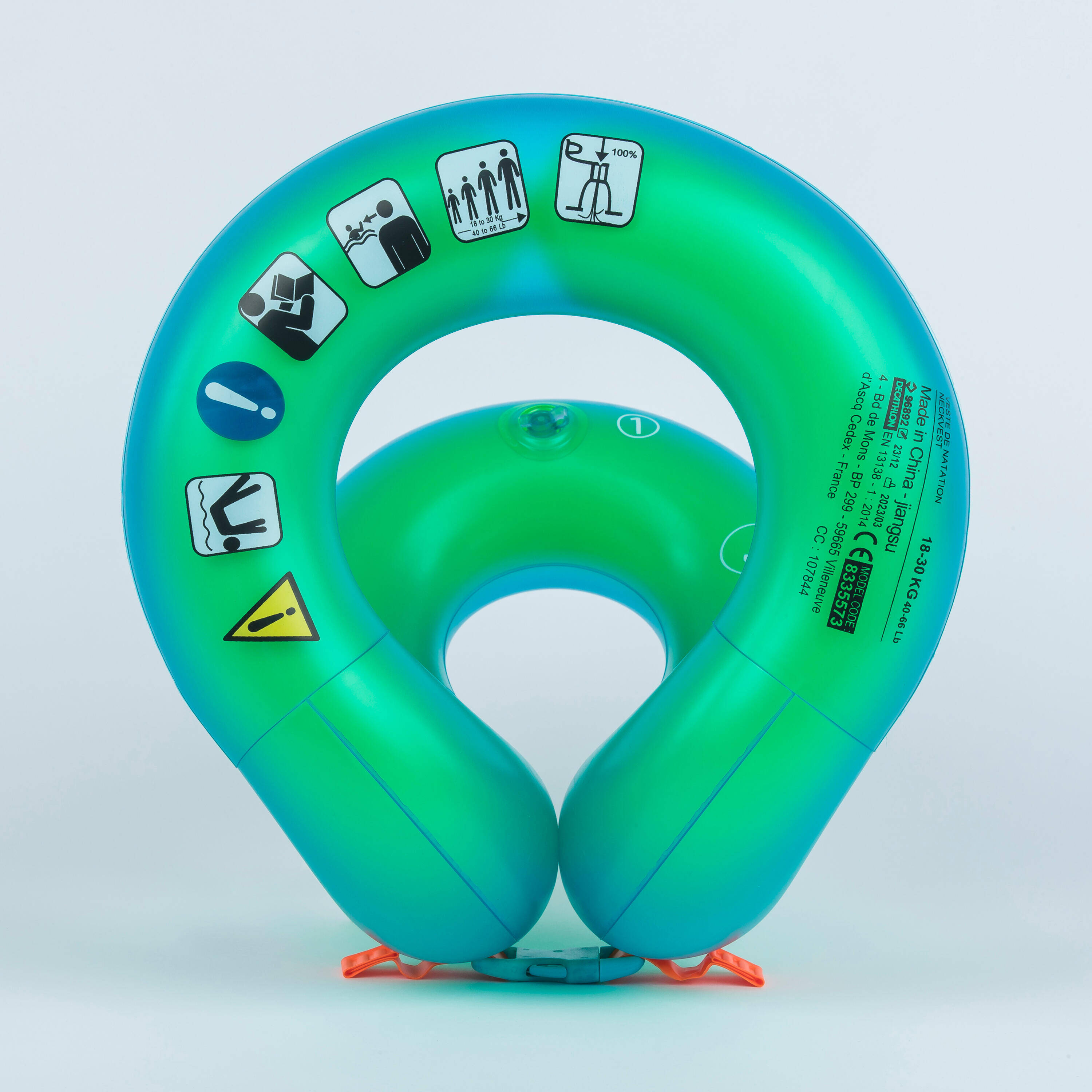 Swimming Inflatable Vest 18 to 30 Kg Green with Secure Fit & Safety Lock -  5