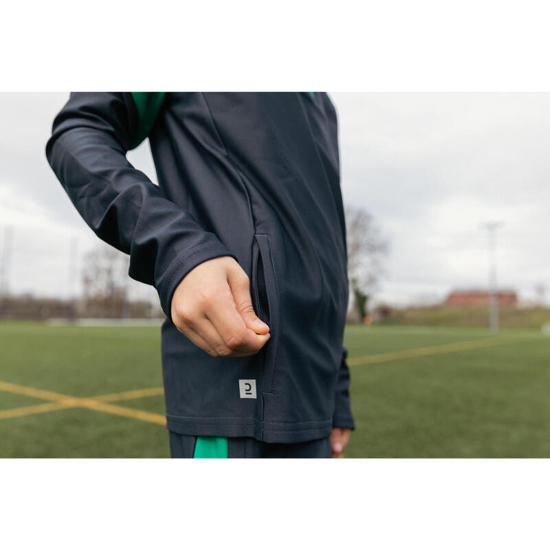 Pantalon de trening Fotbal VIRALTO CLUB Gri-Verde Copii 