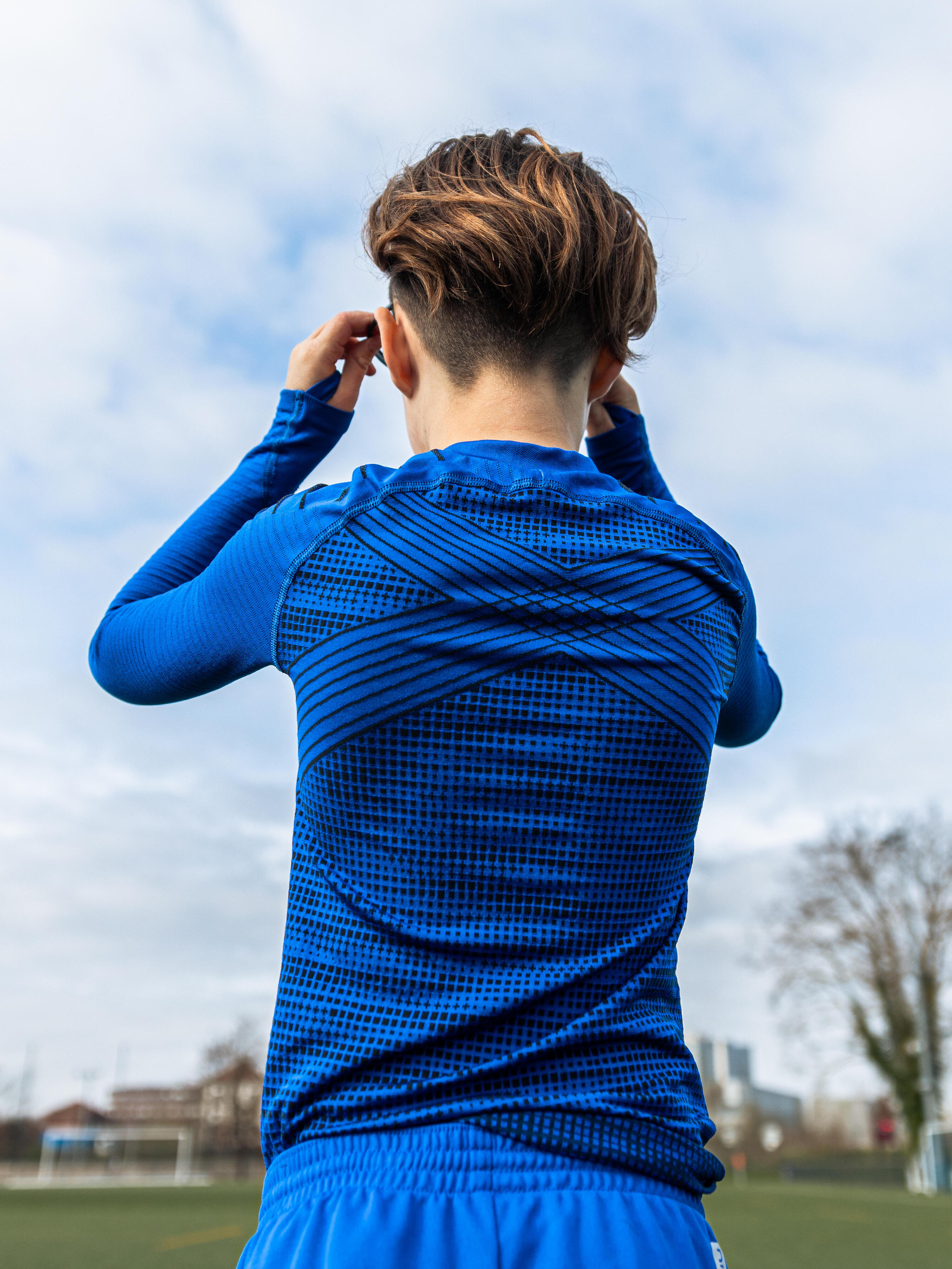 Sous-vetement thermique haut manches longues  enfant bleu indigo keepdry 500 12/12