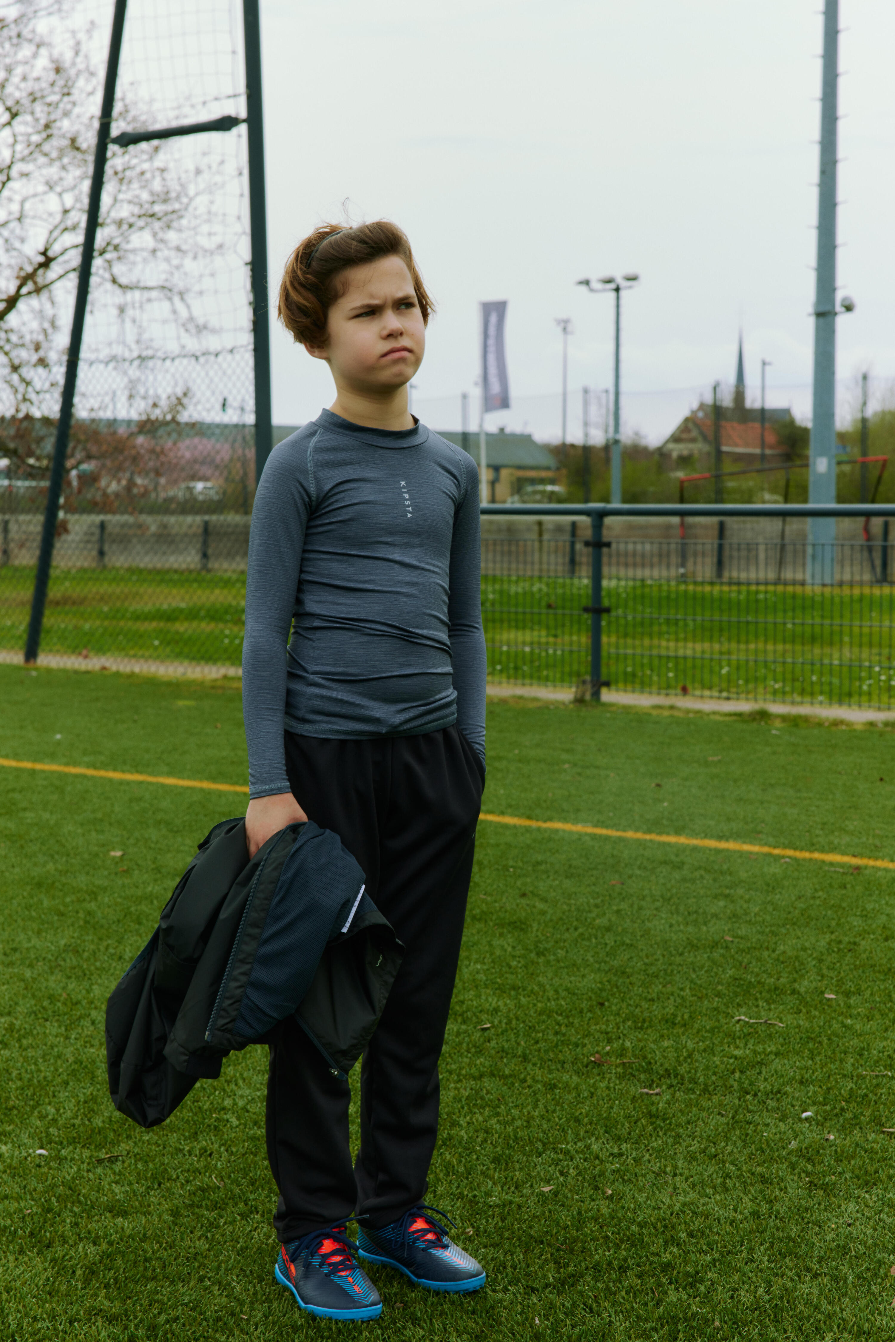 Kinder Fußball Funktionsshirt langarm wärmend - Keepcomfort grau 7/7