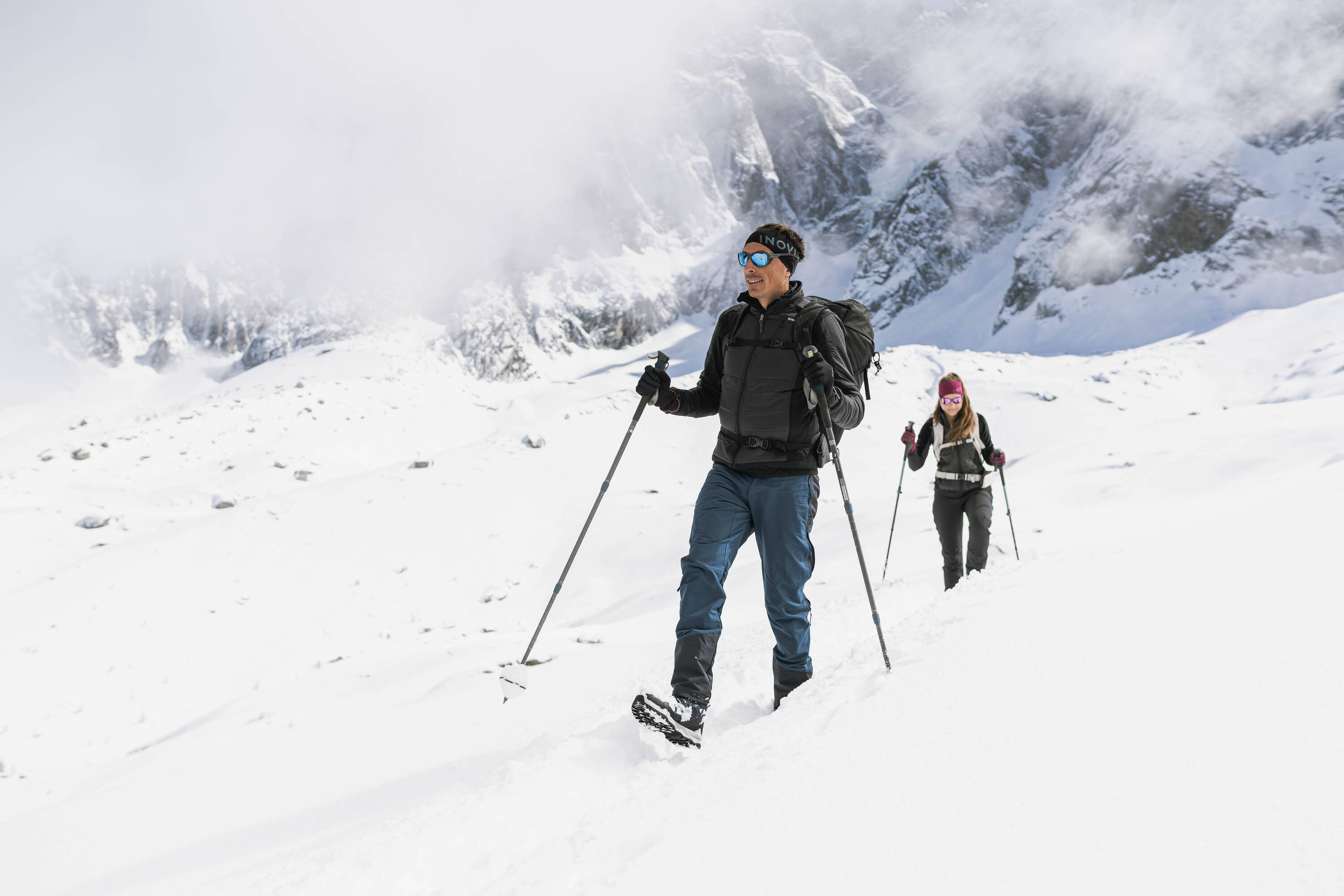 Men’s warm and waterproof hiking boots, MH500 Mid - Blue -  4