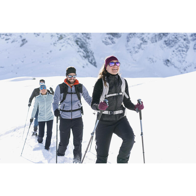 Fleecejacke Damen warm Hybrid Winterwandern - SH900 Mountain