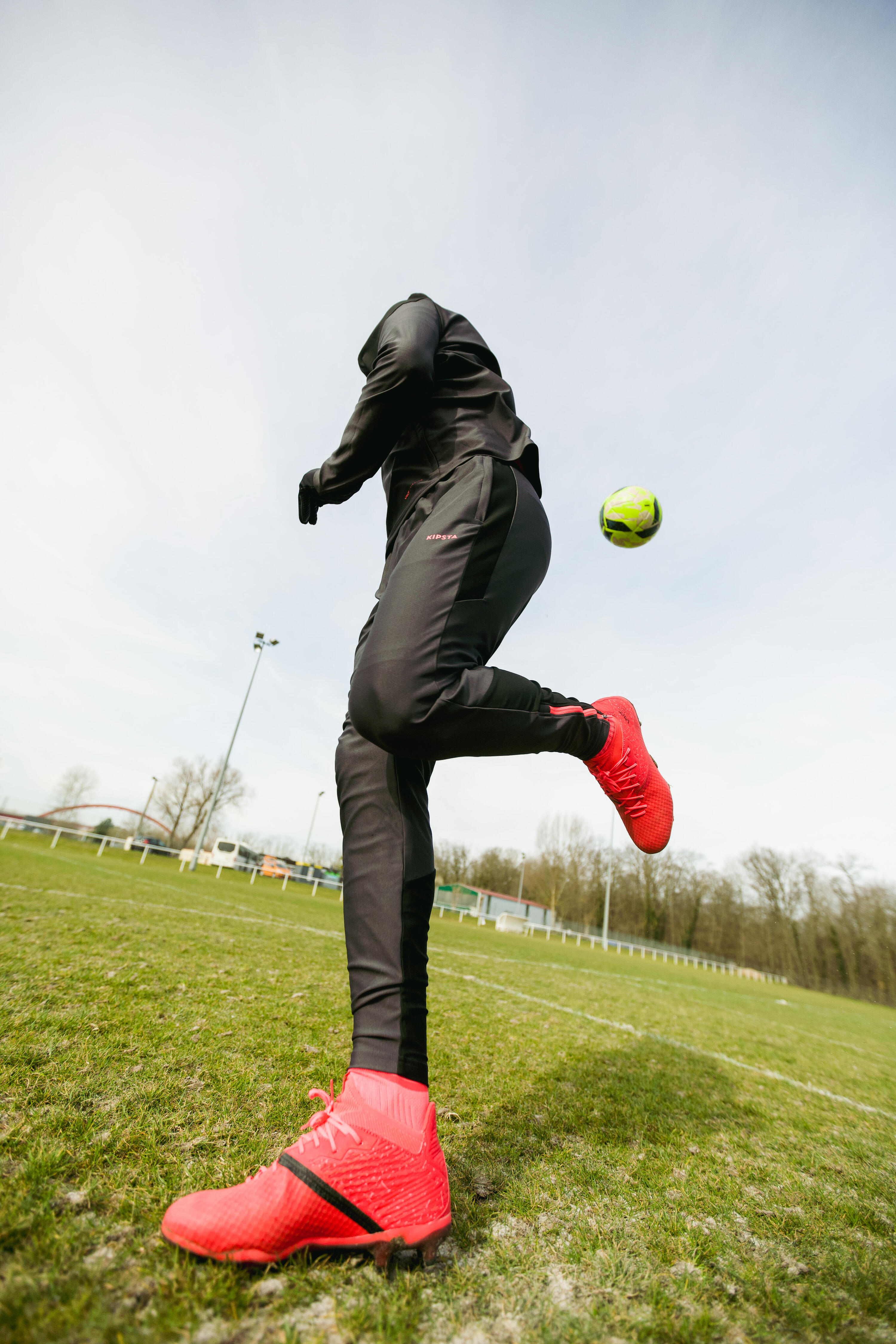 Voetbalbroek VIRALTO SOLO zwart roze 13/14