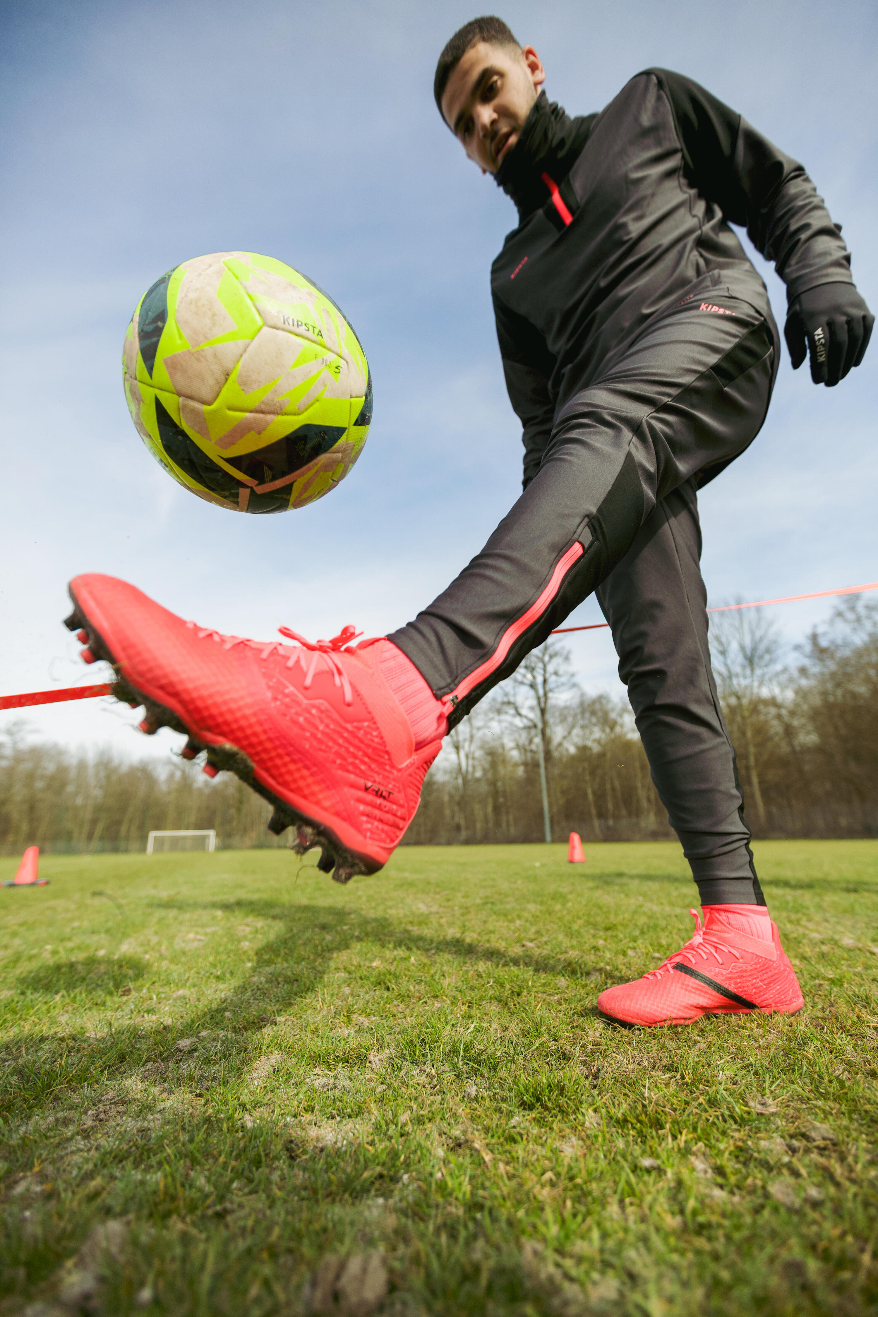 Voetbalbroek VIRALTO SOLO zwart roze 10/14