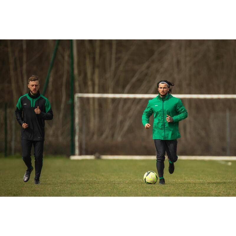 Sweat de football 1/2 zip VIRALTO CLUB gris carbone et vert