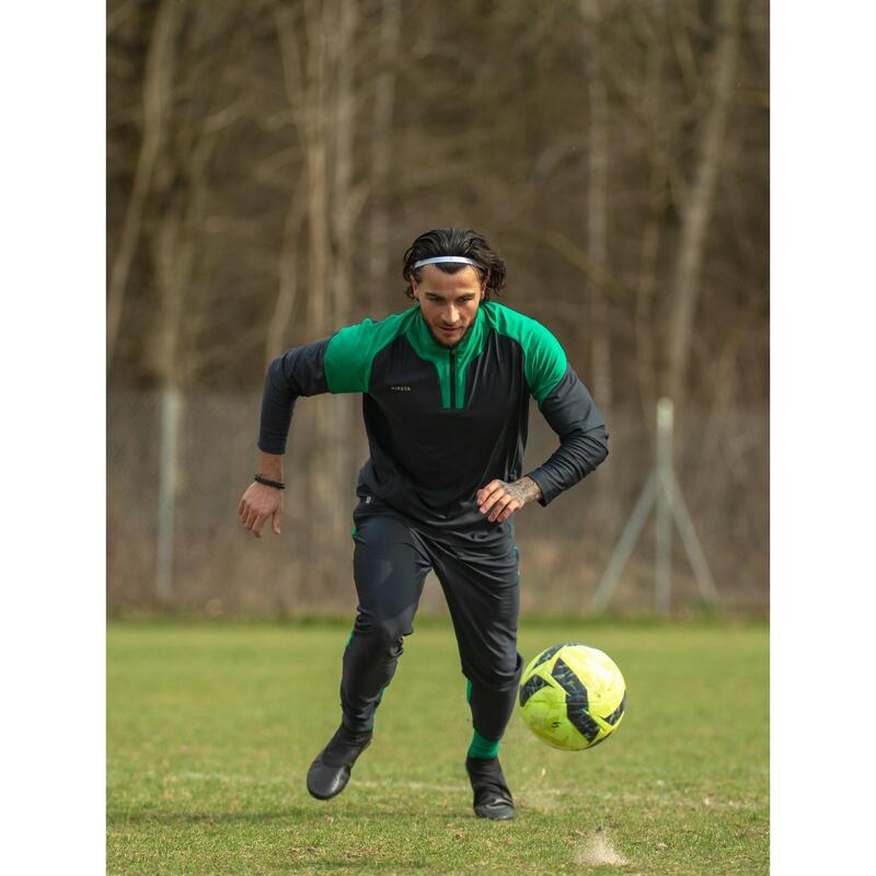Pantalon de trening Fotbal VIRALTO CLUB Gri-Verde Bărbați 