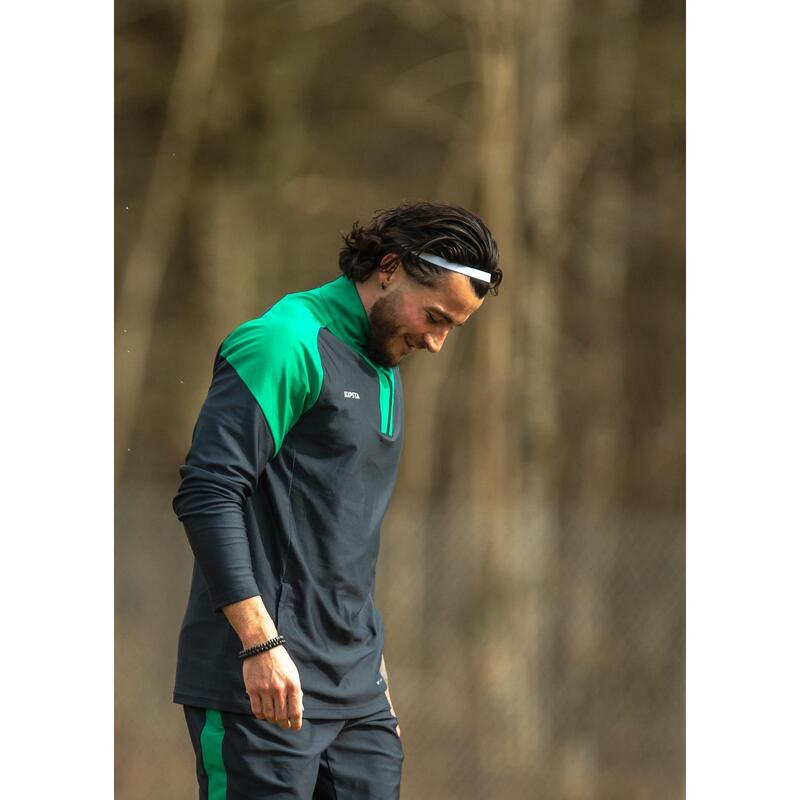 Pantalon de trening Fotbal VIRALTO CLUB Gri-Verde Bărbați 