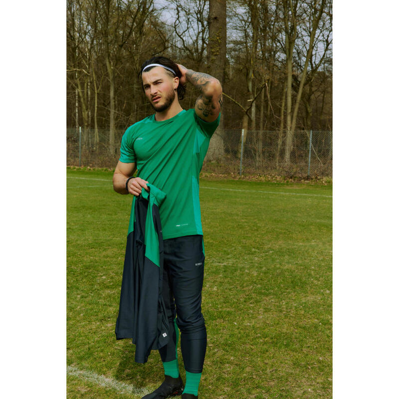 Pantalon de trening Fotbal VIRALTO CLUB Gri-Verde Bărbați 