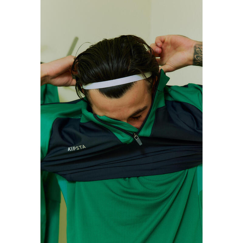 Pantalon de trening Fotbal VIRALTO CLUB Gri-Verde Bărbați 