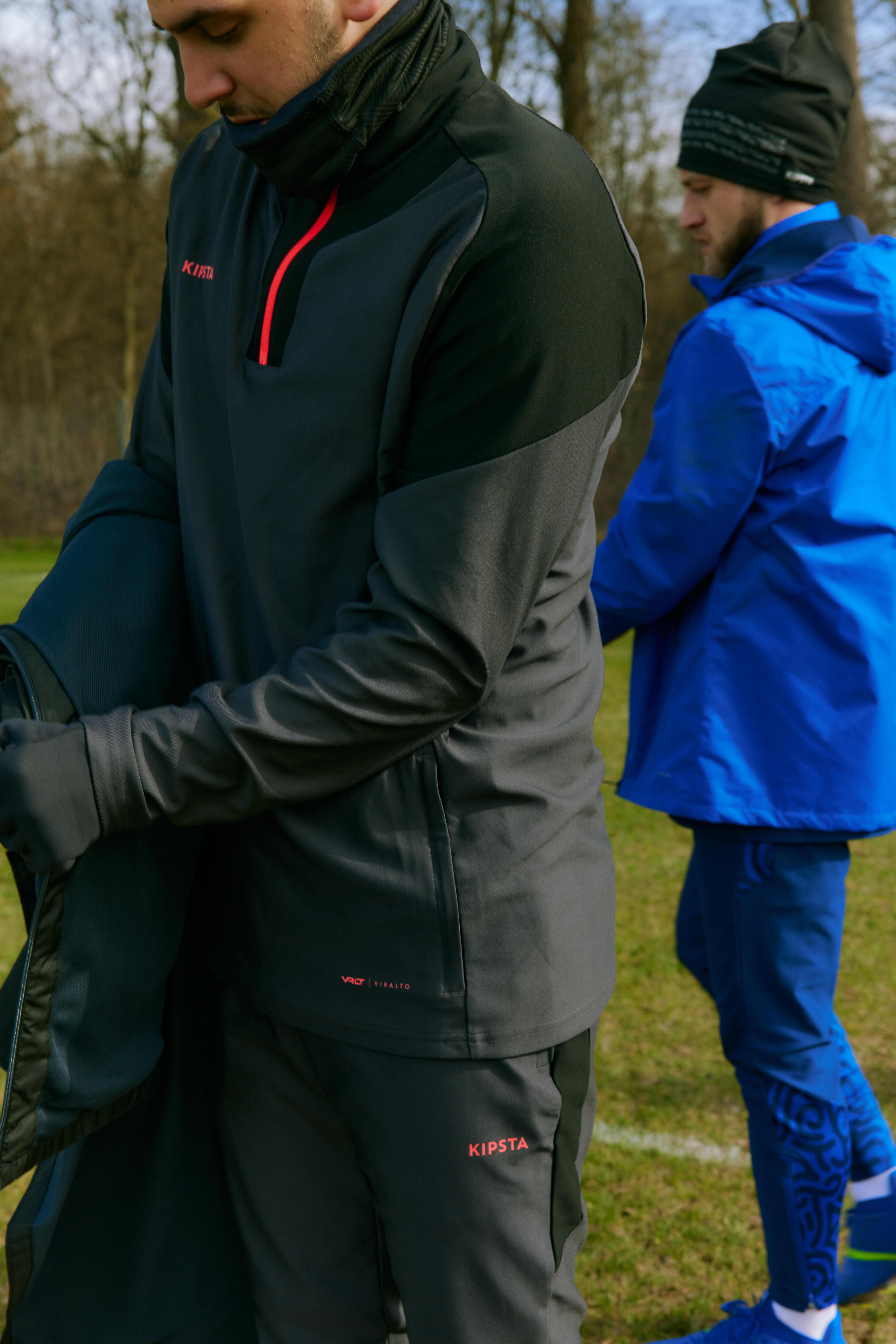 Voetbalbroek VIRALTO SOLO zwart roze 6/14