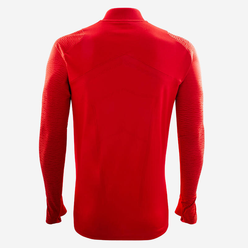 Bluză termică Fotbal CLR cu fermoar scurt Roșu Adulţi