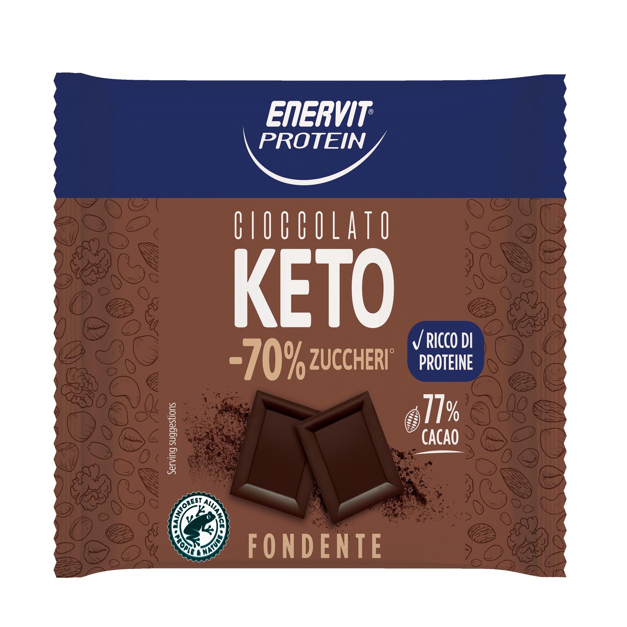 Decathlon | Tavoletta di Cioccolato 77% Cacao Keto Enervit ricca in proteine |  Enervit