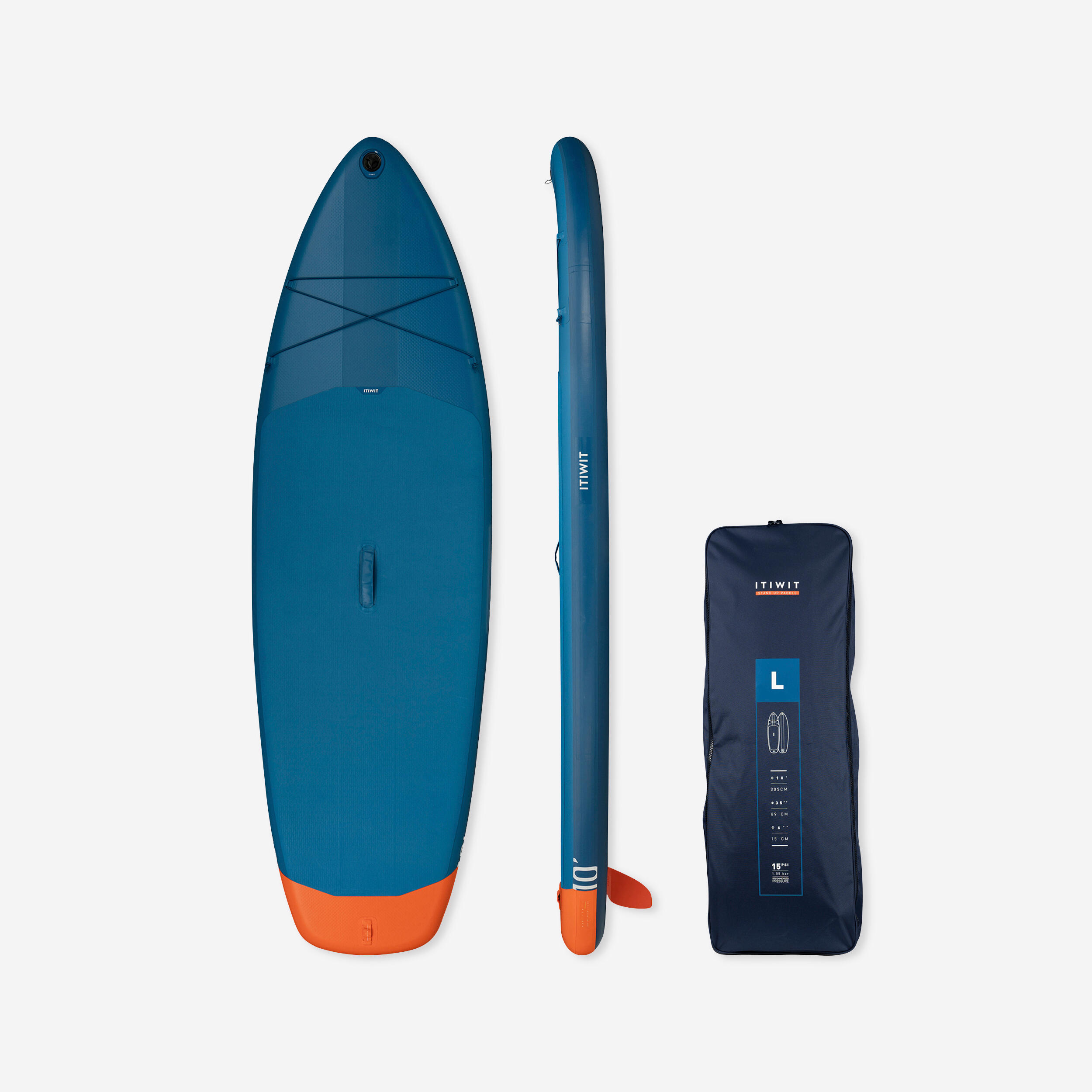 ITIWIT SUP-Board Stand up Paddle aufblasbar 10' Grösse L - blau EINHEITSGRÖSSE