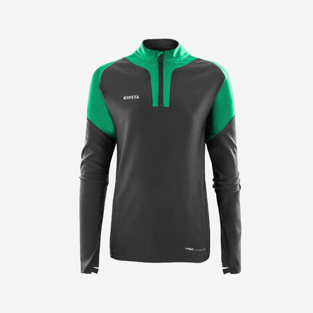 Sweatshirt för fotboll - Viralto Club - Junior grå/grön 