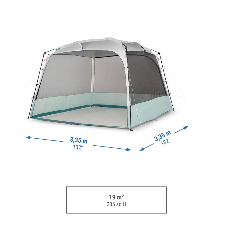 10 Man Camping Living Room With Poles - Base Arpenaz ULTRA FRESH