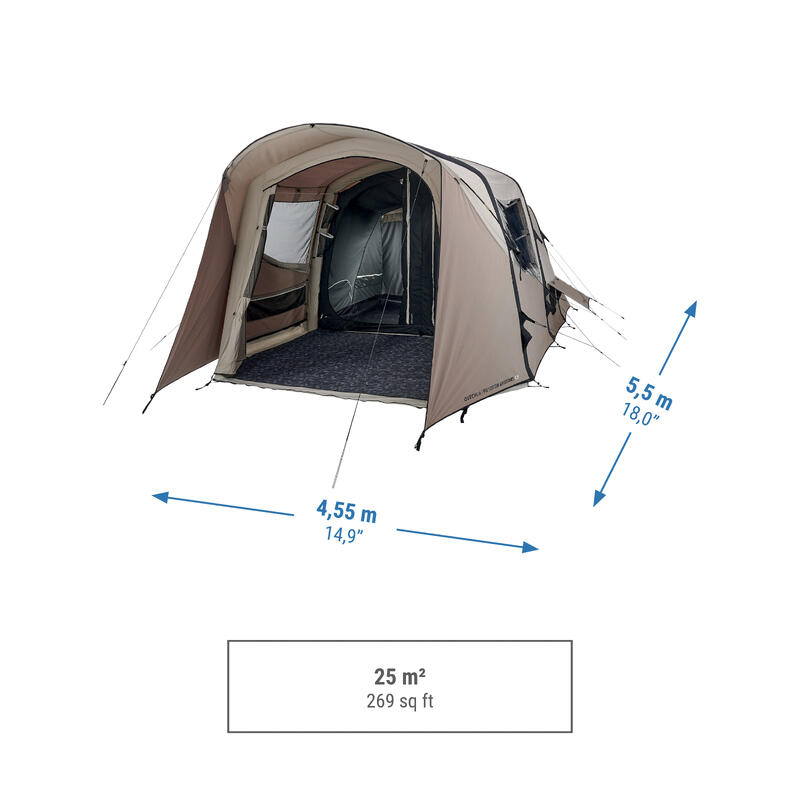 Familienzelt aufblasbar - Air Seconds 4.2 Polybaumwolle 4 Personen 2 Kabinen