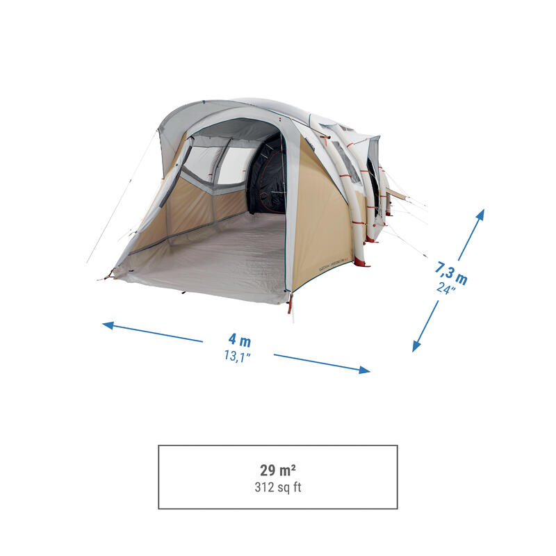 Tente gonflable de camping - Air Seconds 6.3 F&B - 6 Places - 3 Chambres