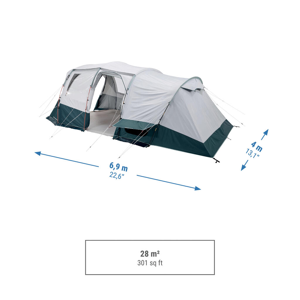 Camping tent with poles - Arpenaz 6.3 F&B - 6 Person - 3 Bedrooms