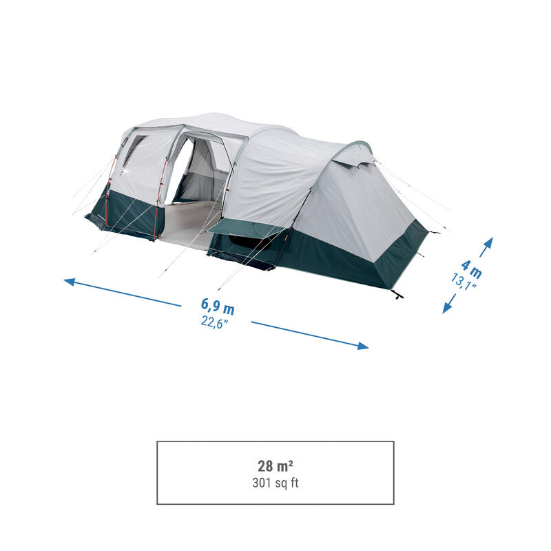 Familienzelt Stangenaufbau - Arpenaz 6.3 Fresh & Black für 6 Personen 3 Kabinen