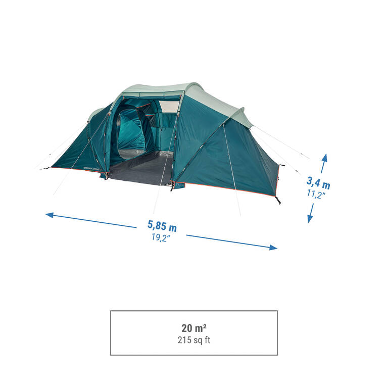 Camping Tent with Poles Arpenaz 4.2 4 People 2 Bedrooms