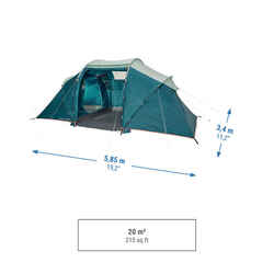 Camping Tent with Poles Arpenaz 4.2 4 People 2 Bedrooms