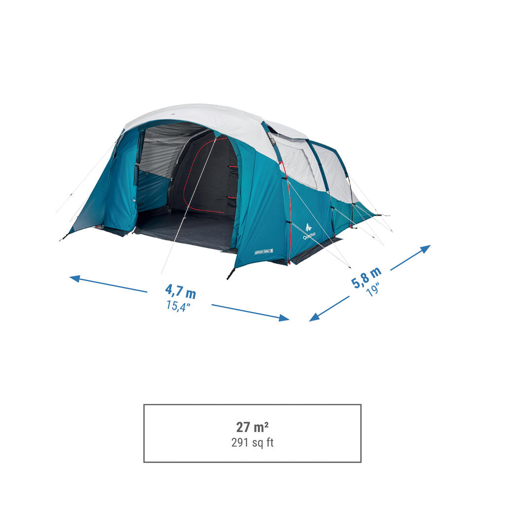 Camping tent with poles - Arpenaz 5.2 F&B - 5 Person - 2 Bedrooms