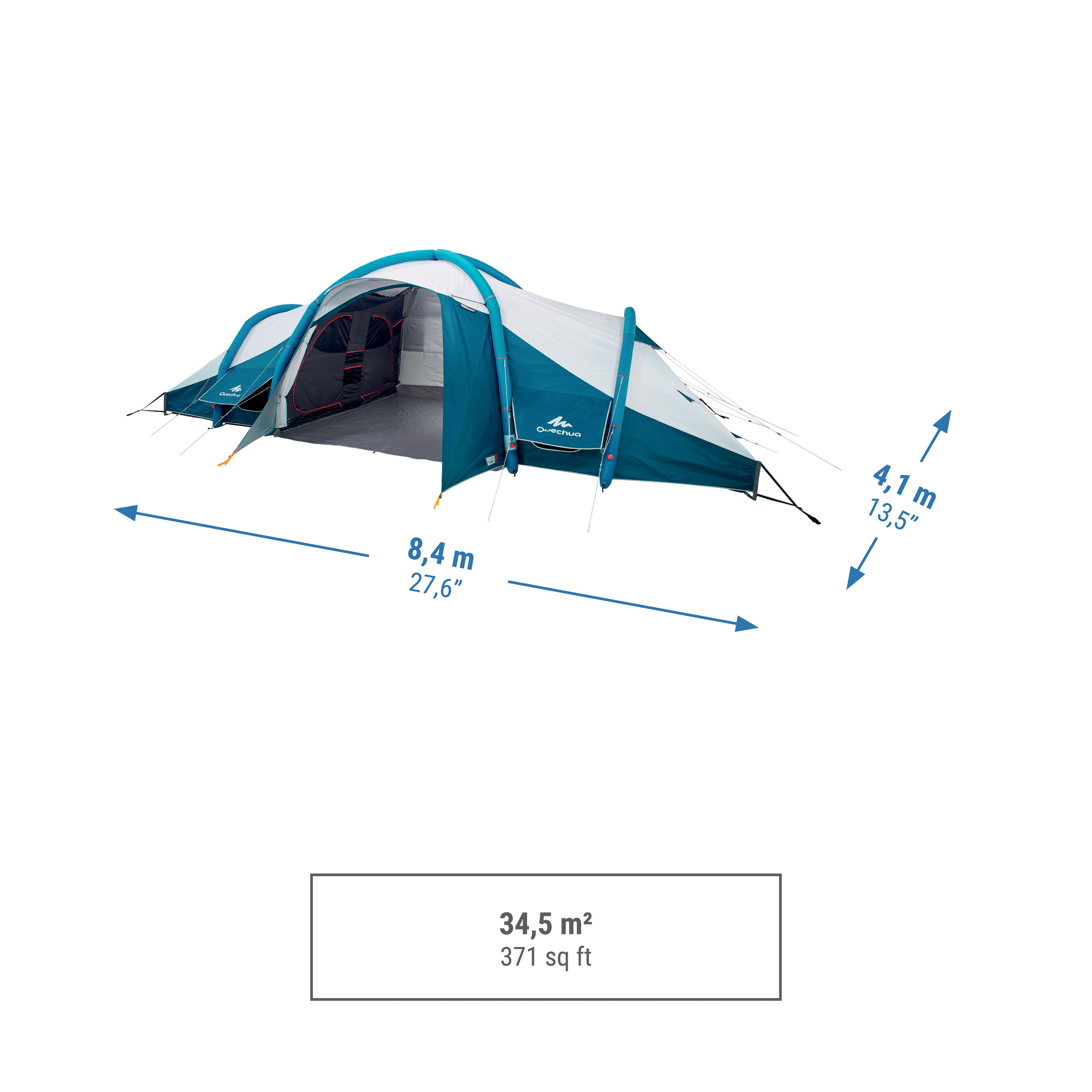Tweedehands - Opblaasbare tent 8 personen, Air Seconds 8.4 met Fresh & Black,... 3/24
