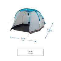 Camping tent with poles - Arpenaz 4.1 - 4 Person - 1 Bedroom