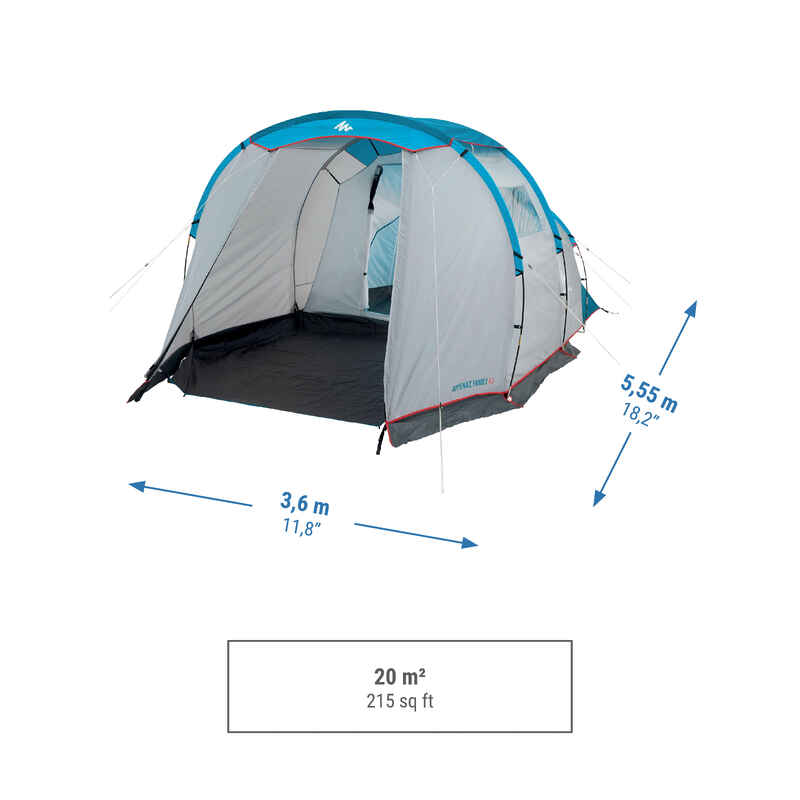 Tent with poles - Arpenaz 4.1 - 4-man - 1 Bedroom